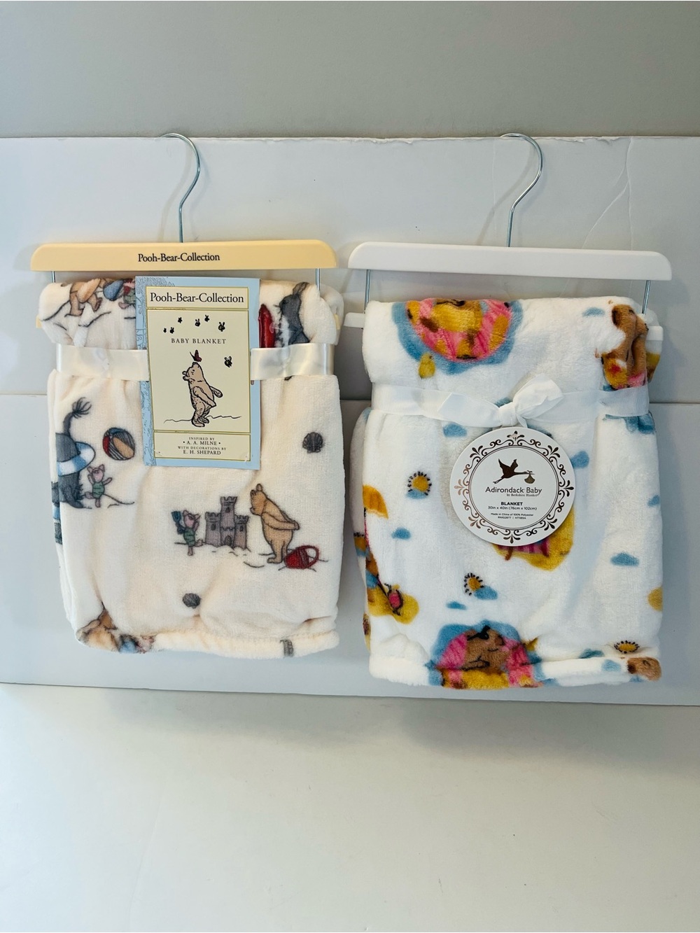 Adirondack Baby by Berkshire & Winnie the Pooh Lot of 2 Baby Blankets Beach